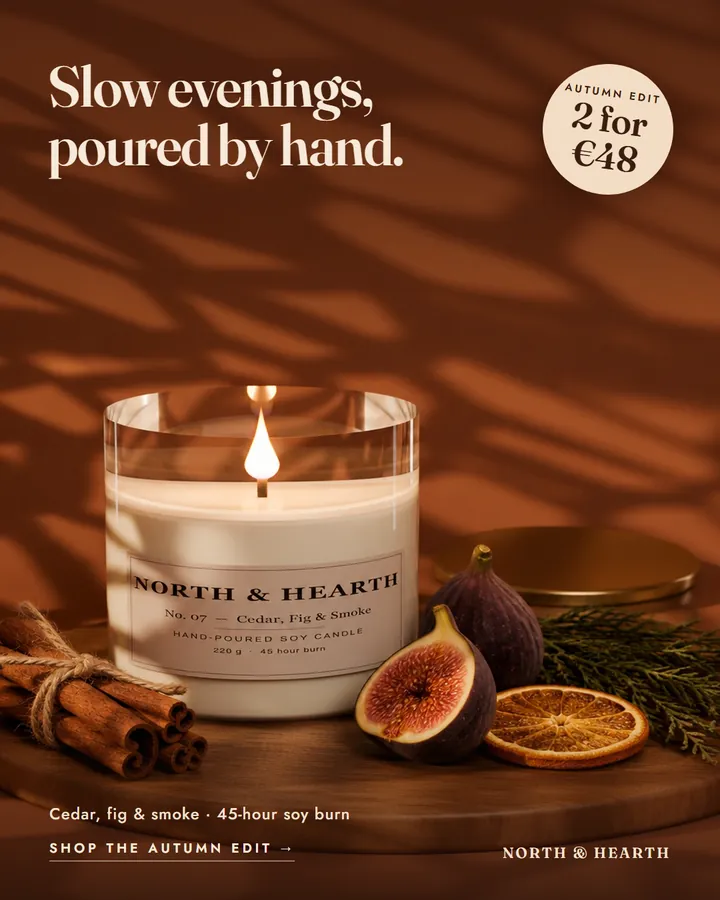 North Hearth candle static ad