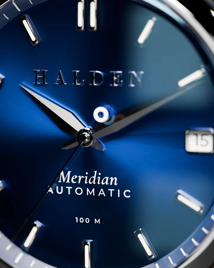 Macro still of the HALDEN Meridian dial