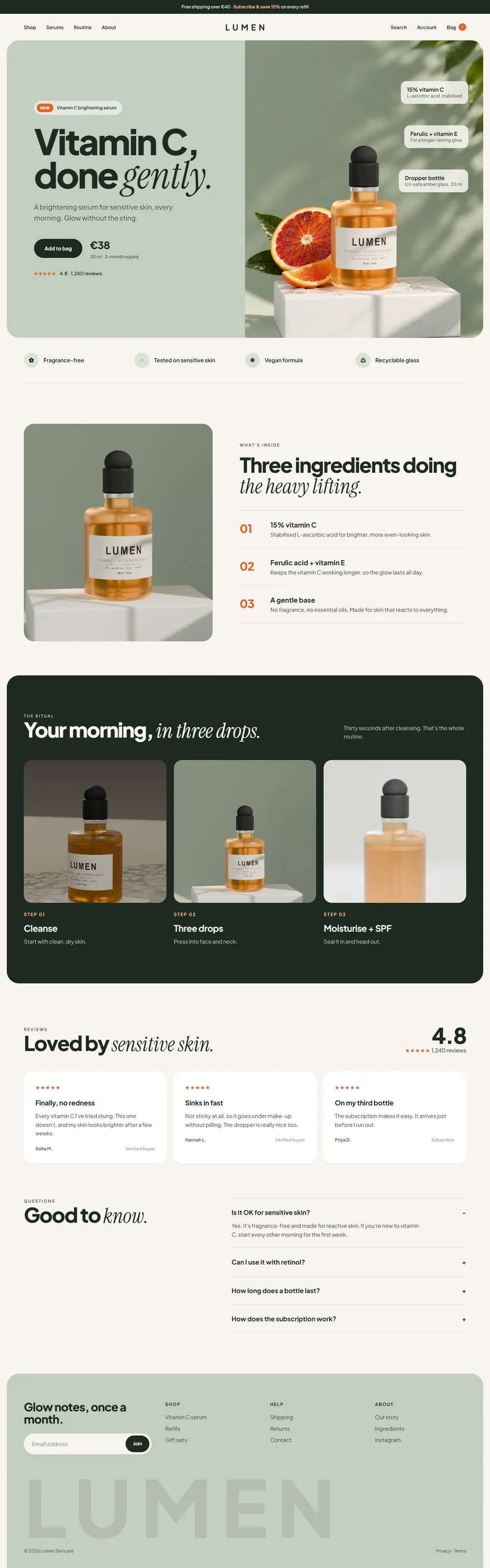 Lumen skincare store for a vitamin C serum